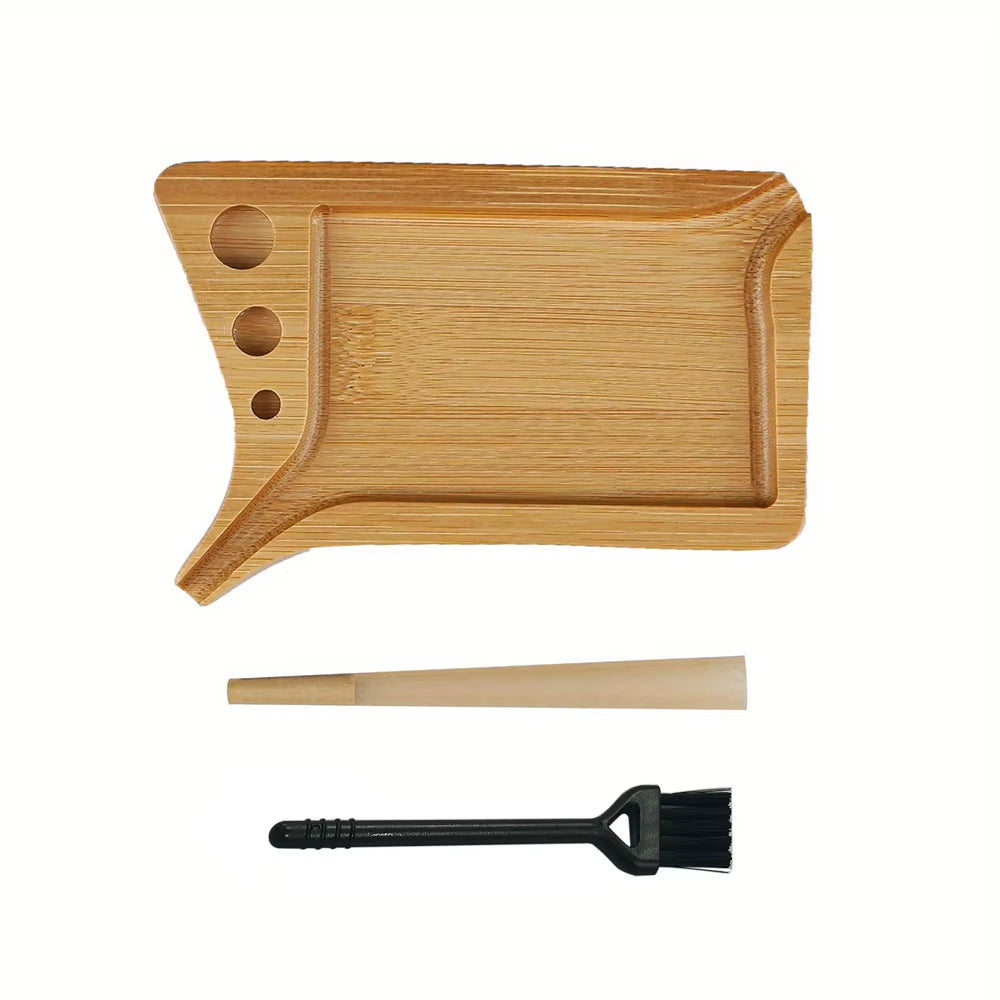 Bamboo Wood Herb Tobacco Rolling Tray with Funnel Tool Loader Cones Multipurpose Mini Wooden Rolling Trays Smoking Accessories