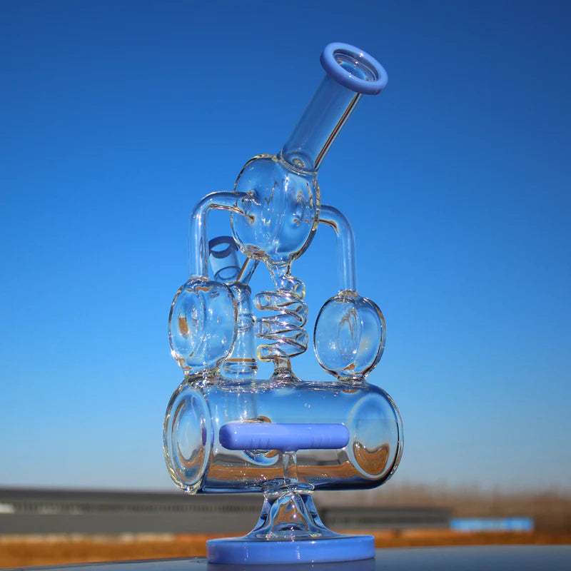 12.5" Recycler Style Inline Perc Water Pipe W/ Spring Body