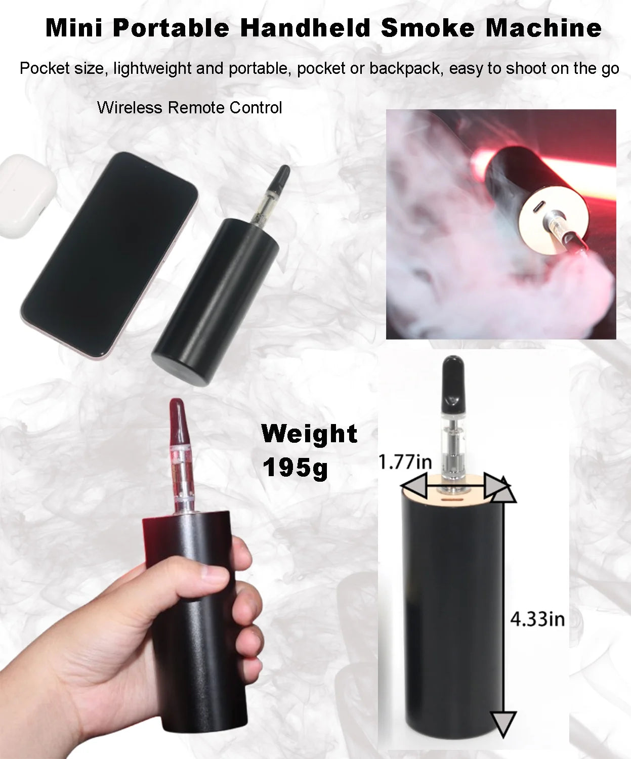 Mini Smoke Fog Machine Remote Control