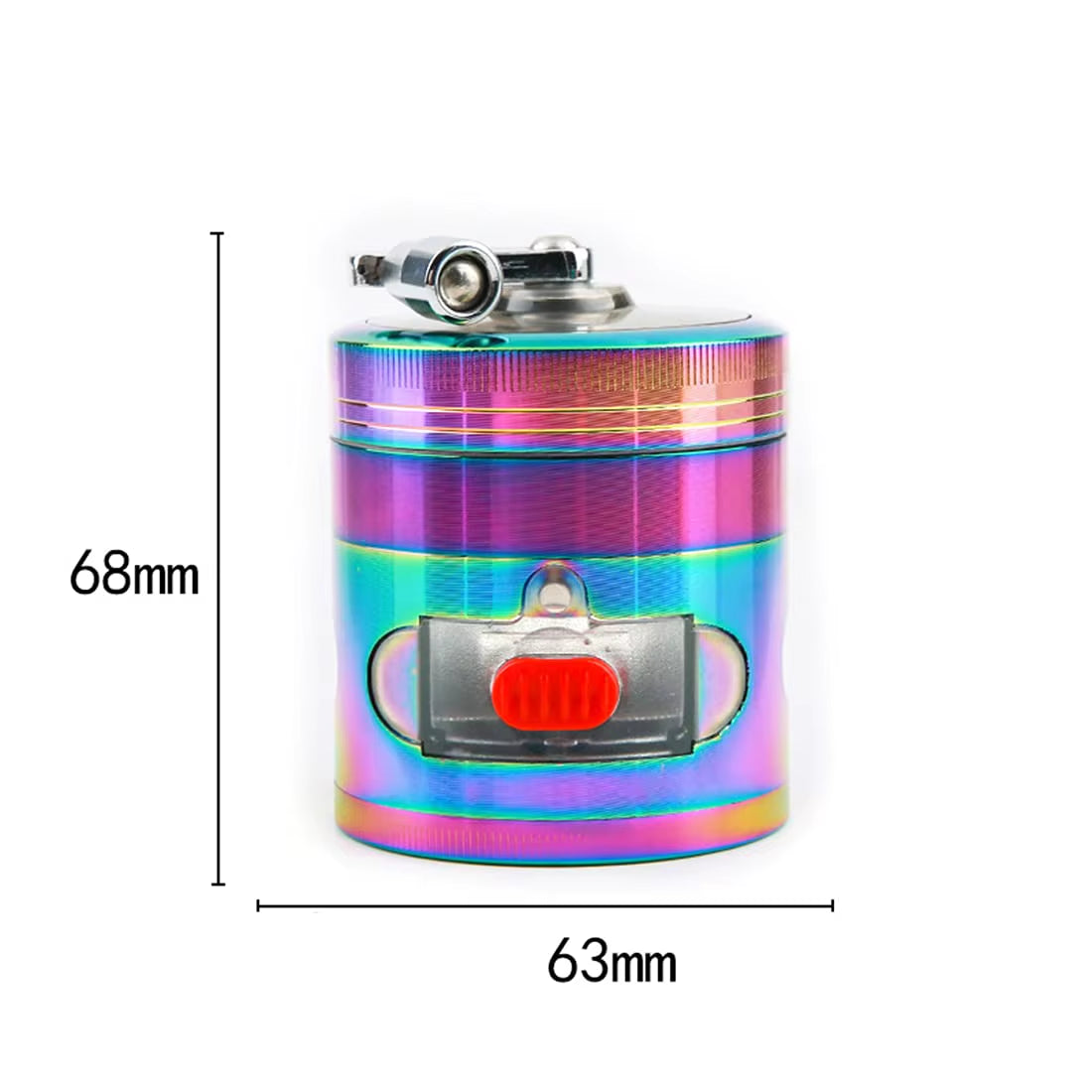 63MM Metal Herb Tobacco Grinder Rainbow Spice Grinder Hand Cranked 4 Layer Cigarette Spice Crusher Smoking Accessories