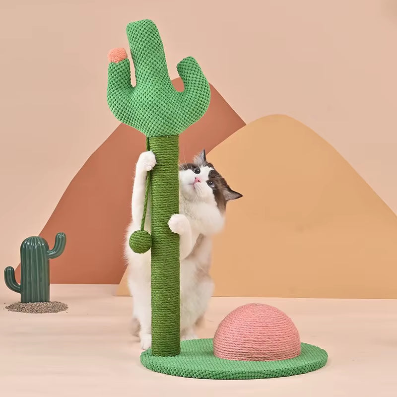 Sisal Cat Tree Cactus Style Cat Tower Kitten Climbing Frame Cute Funny Jumping Platform Sisal Cat Scratching Post Pet Supplies