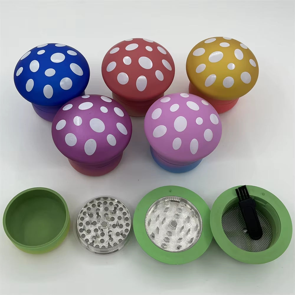 Portable 4-Layer Mushroom Grinder Spice Grinder Colorful, Durable Plastic & Metal, Ideal for Daily Use & Cleaning Supplies