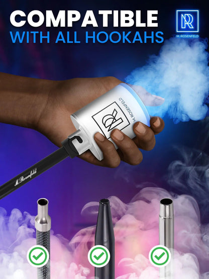 White Hookah Pump with 1300 mAh Rechargeable Battery Electric Hookah Air Pump