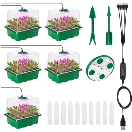 Full Spectrum LED Grow Light with 12-Cell Seed Starter Tray