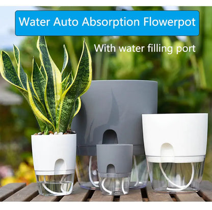 Self-Watering Flowerpot with Injection Port 