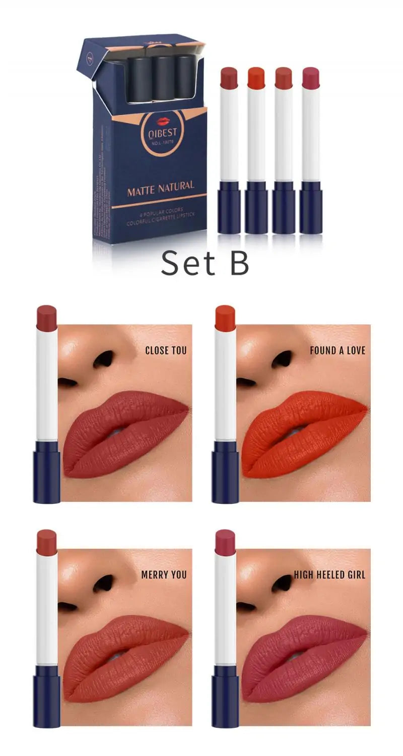 4 Colors Velvet Matte Cigarette Lipstick 