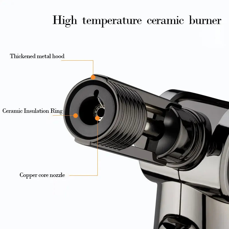 Torch Gas Windproof BBQ Kitchen Cooking Jet Turbo Cigar Lighter High Capacity Spray Gun Jewelry Metal Welding Gifts for Men