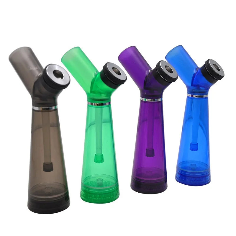 Portable Water Smoking Pipe Shisha Kit with Dry Herb Grinder Complete Chicha Bowl Narguile Handheld Acrylic Hookah Set