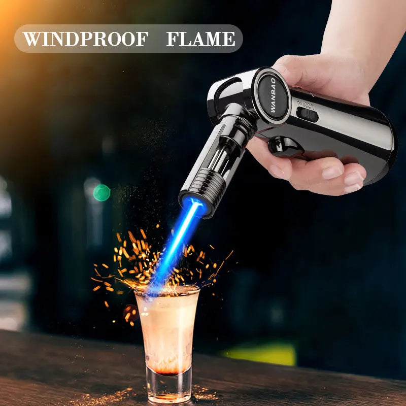 Torch Gas Windproof BBQ Kitchen Cooking Jet Turbo Cigar Lighter High Capacity Spray Gun Jewelry Metal Welding Gifts for Men