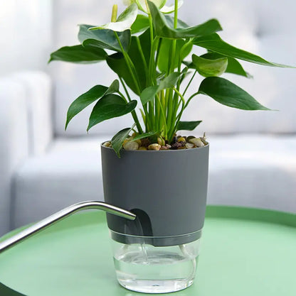 Self-Watering Flowerpot with Injection Port 