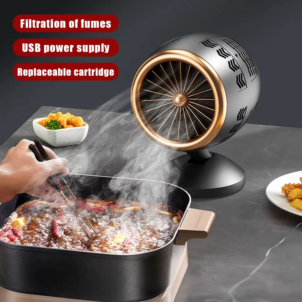 Desktop Range Hood Low Noise Portable Range Hood Height Angle Adjustment Kitchen Exhaust Fan for Indoor BBQ Hot Pot