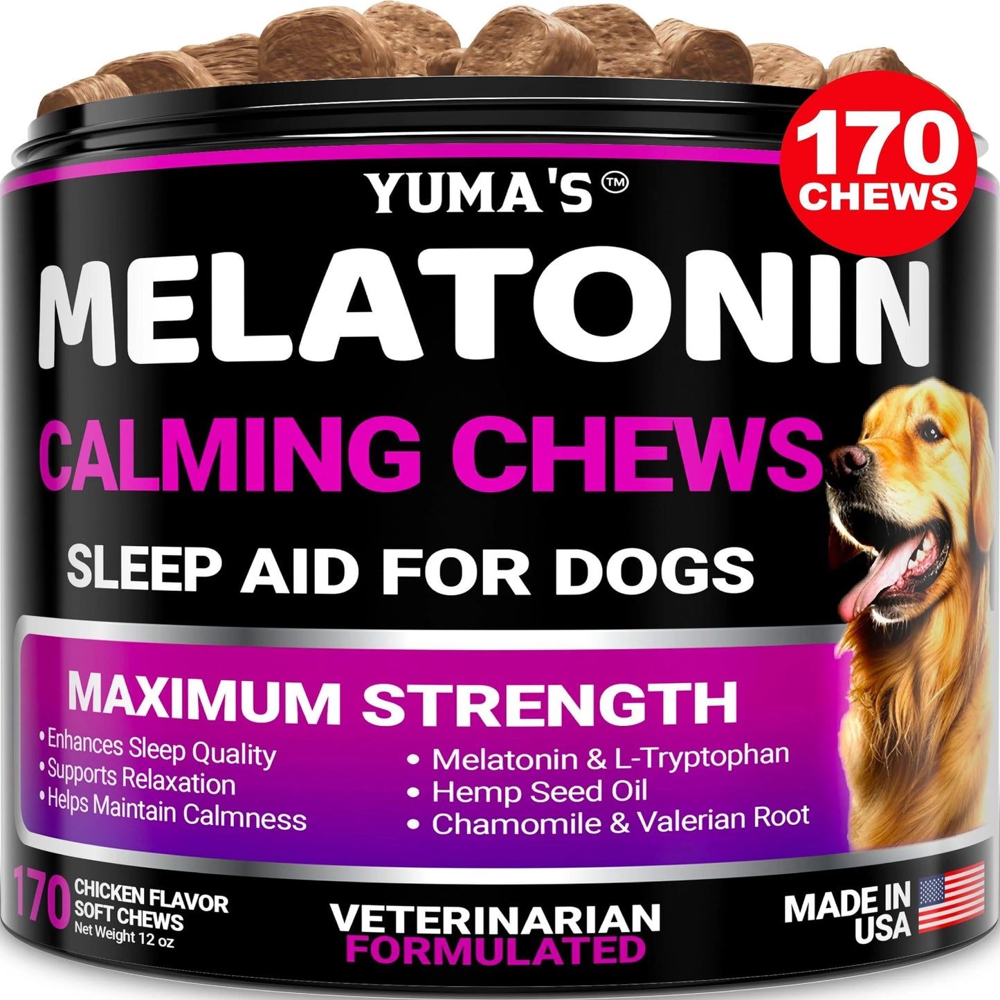 Melatonin Calming Chews for Dogs Stress