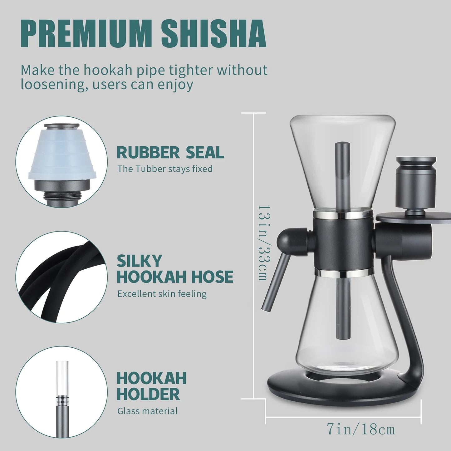 Gravity Hookah 360° Hookah Rotating Glass Metal Gravity Shisha SANDGLAS Portable Two-Way Gravity Infuser