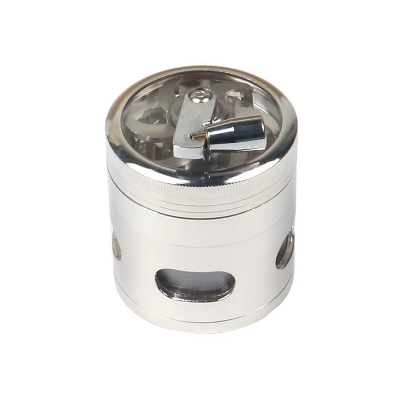 63MM Metal Herb Tobacco Grinder Rainbow Spice Grinder Hand Cranked 4 Layer Cigarette Spice Crusher Smoking Accessories