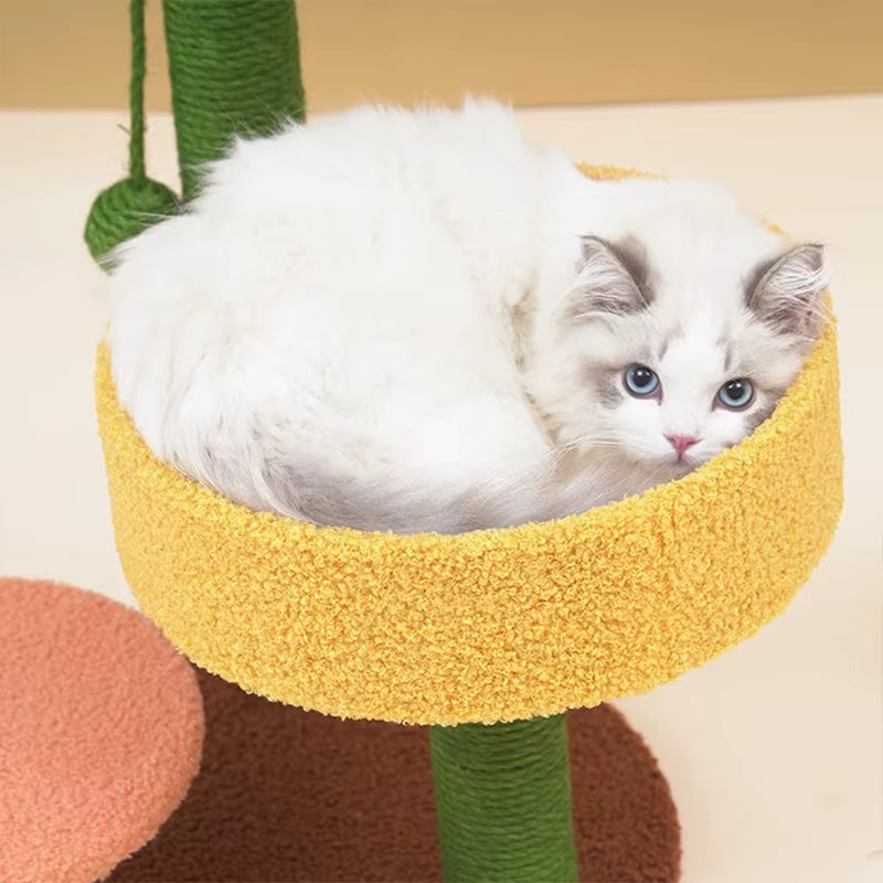 Sisal Cat Tree Cactus Style Cat Tower Kitten Climbing Frame Cute Funny Jumping Platform Sisal Cat Scratching Post Pet Supplies