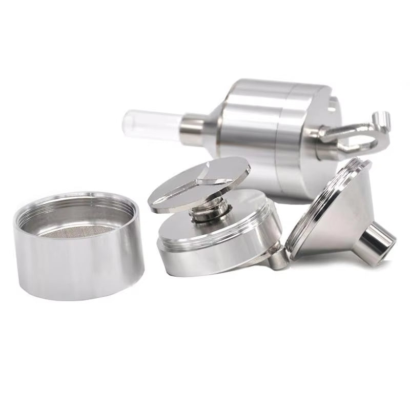 1Pc Hand Mill Metal Powder Metal Powder Hand Funnel Food Container Kitchen Tools with Container Kitchen Tools