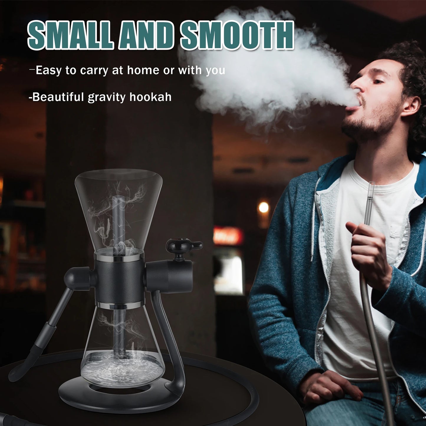 Gravity Hookah 360° Hookah Rotating Glass Metal Gravity Shisha SANDGLAS Portable Two-Way Gravity Infuser