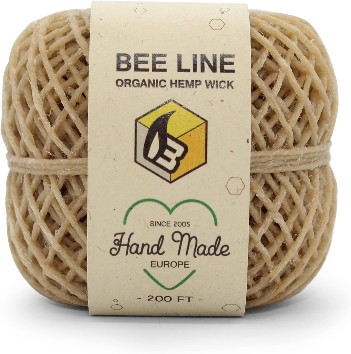 Premium Hemp Wick Bundle: 200 FT Beeline Roll +  Lighter (Black) for an Eco-Friendly Experience