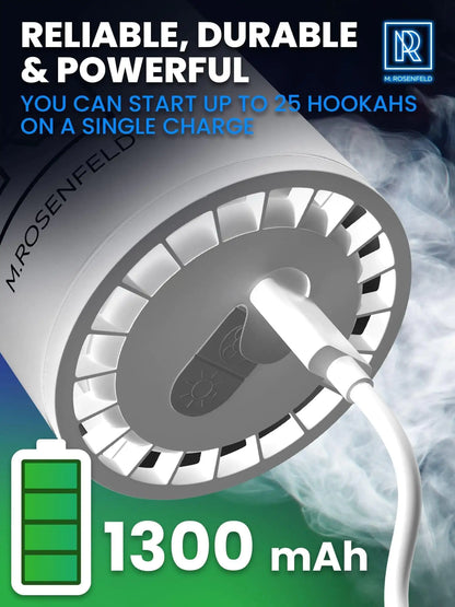 White Hookah Pump with 1300 mAh Rechargeable Battery Electric Hookah Air Pump